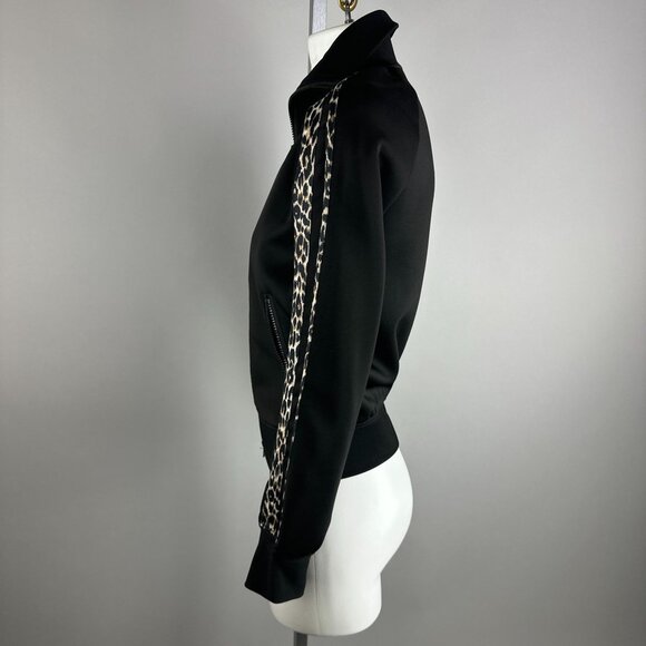 Pam & Gela Leopard Stripe Track Jacket in Black Size P XS Womens Black Polyester - Picture 6 of 7